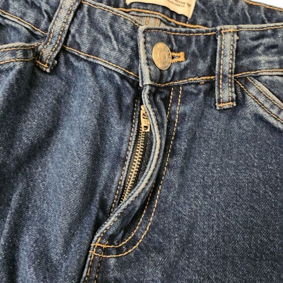 Zara Jeans Womens 4‎ Blue Cargo Straight Leg Bloggers Favorite Side Pockets - Picture 3 of 9